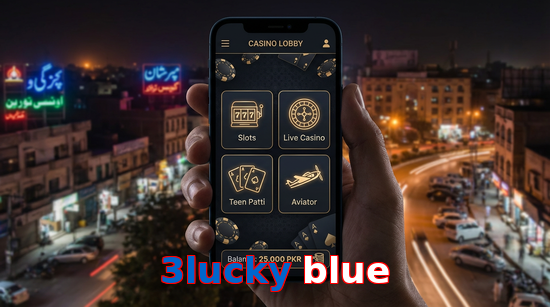 Main screen of 3Lucky Blue app page for PK players